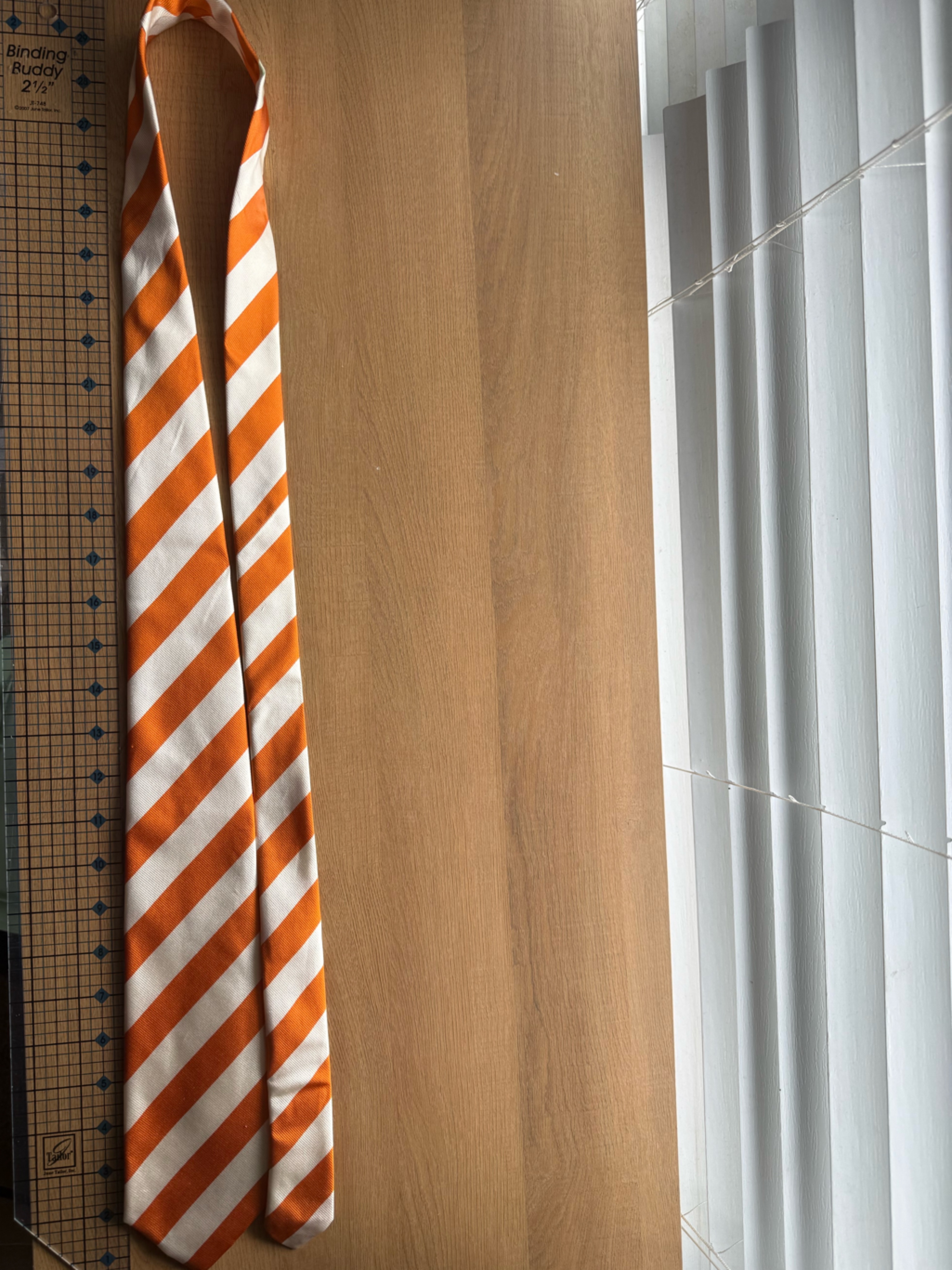 Ben Silver Orange And White Diagonal Striped Tie